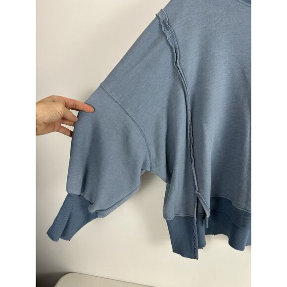 free people we the free camden sweatshirt XS blue long sleeve - Picture 2 of 10